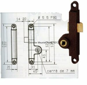 Serrure Gollot 1520 en applique monopoint